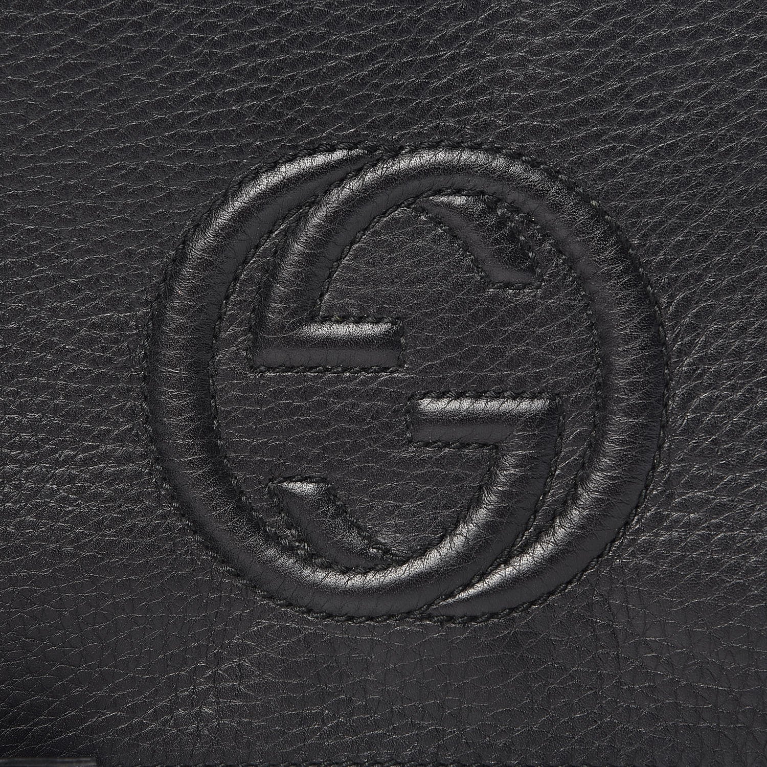Gucci Pebbled Calfskin Medium Soho Clutch Black 12 of 12