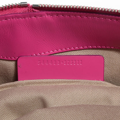 Alexander McQueen Leather Printed Leopard Padlock Skull Clutch Pink 7 of 8