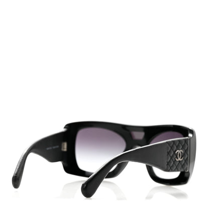 Chanel Lambskin Shield Quilted Sunglasses 71267 Black 4 of 8
