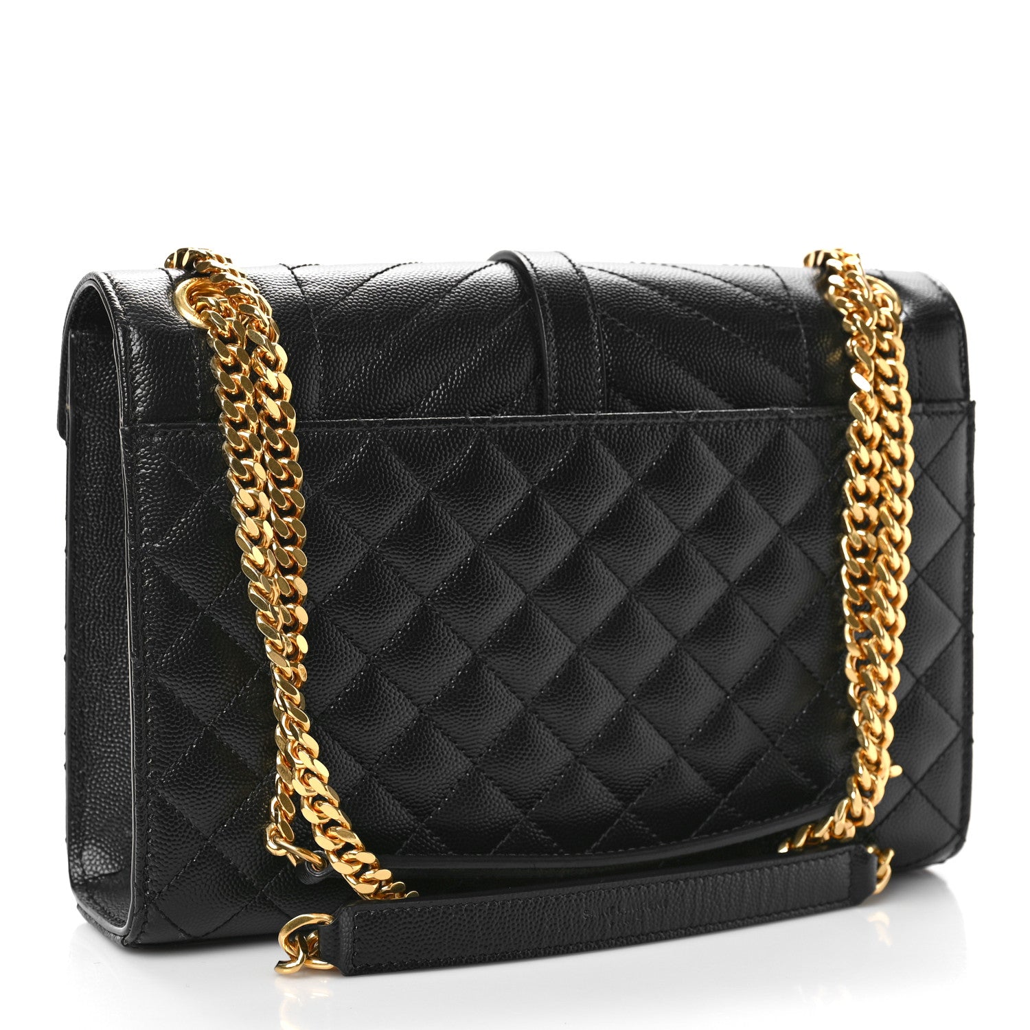 Saint Laurent Grain De Poudre Textured Mixed Matelasse Triquilt Medium Monogram Satchel Black 3 of 9