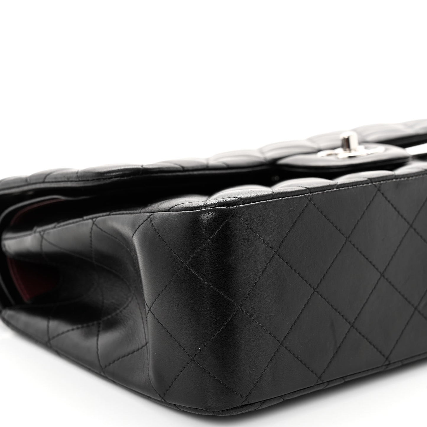 Lambskin Quilted Jumbo Double Flap Black