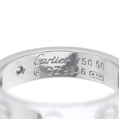 Cartier 18K White Gold Diamond 3.5mm LOVE Wedding Band Ring 50 5.25 4 of 5