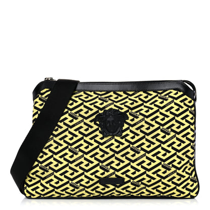 Versace Coated Canvas Calfskin La Greca Signature Shoulder Bag Multicolor 1 of 12
