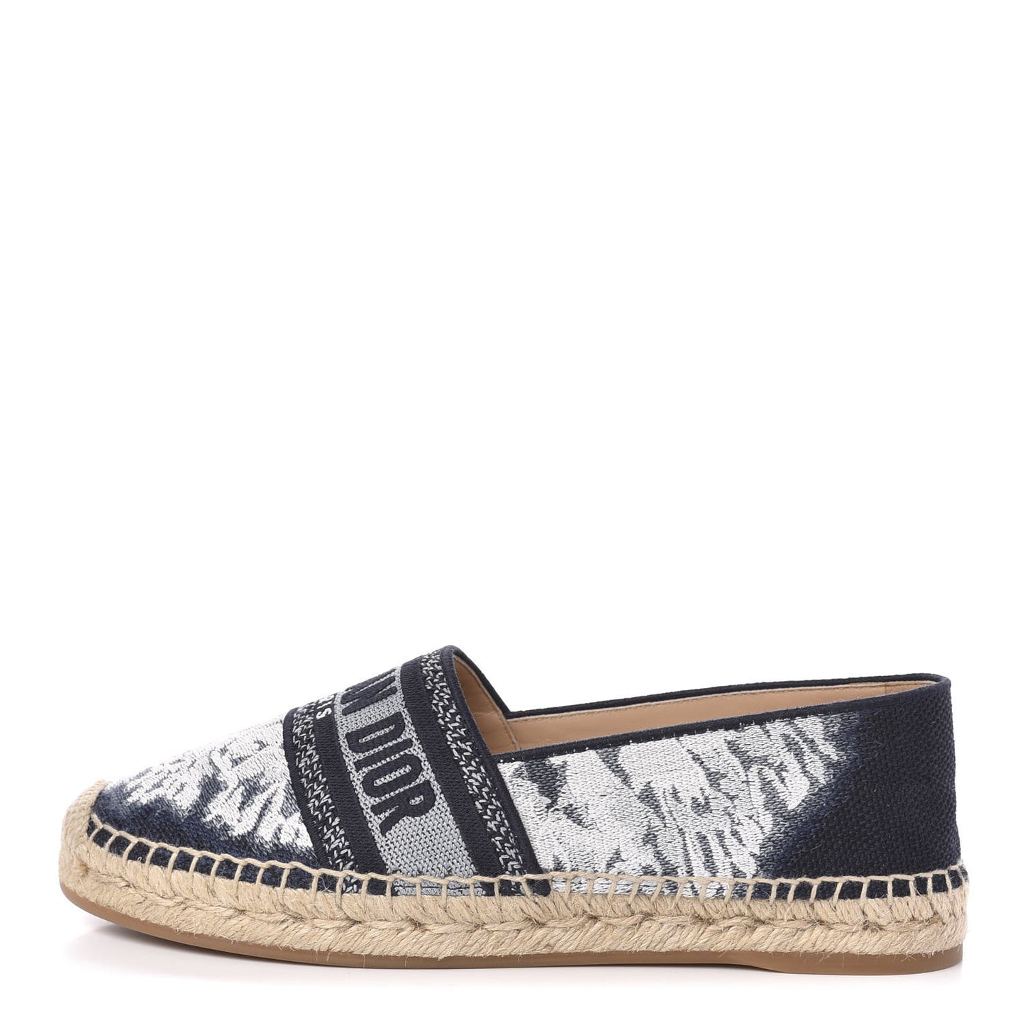 Canvas Tie and Dior Embroidered Granville 15mm Espadrilles 38 Denim