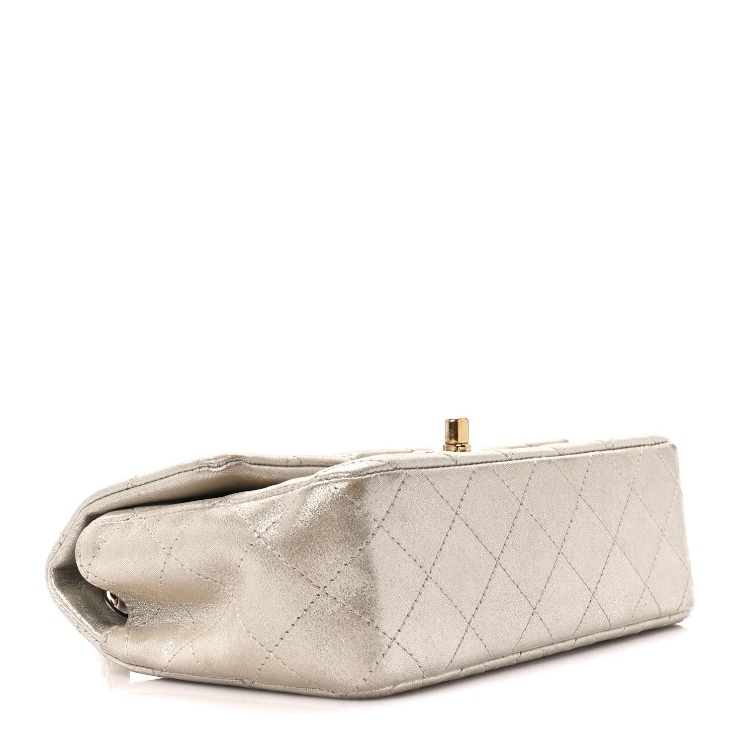 Chanel Iridescent Calfskin Quilted Mini Rectangular Flap Light Gold 4 of 11