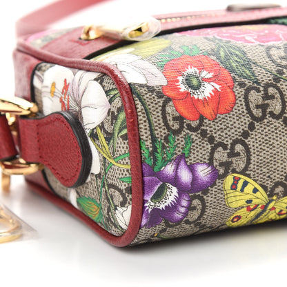 Gucci GG Supreme Monogram Flora Web Mini Ophidia Shoulder Bag Red 8 of 9