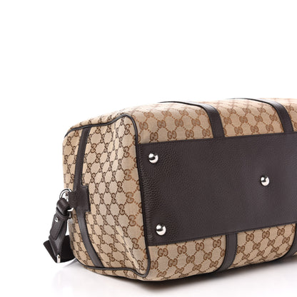 Gucci Monogram Dollar Calfskin Boston Duffle Bag Beige Ebony Testa di Moro Marrone Scuro 8 of 10