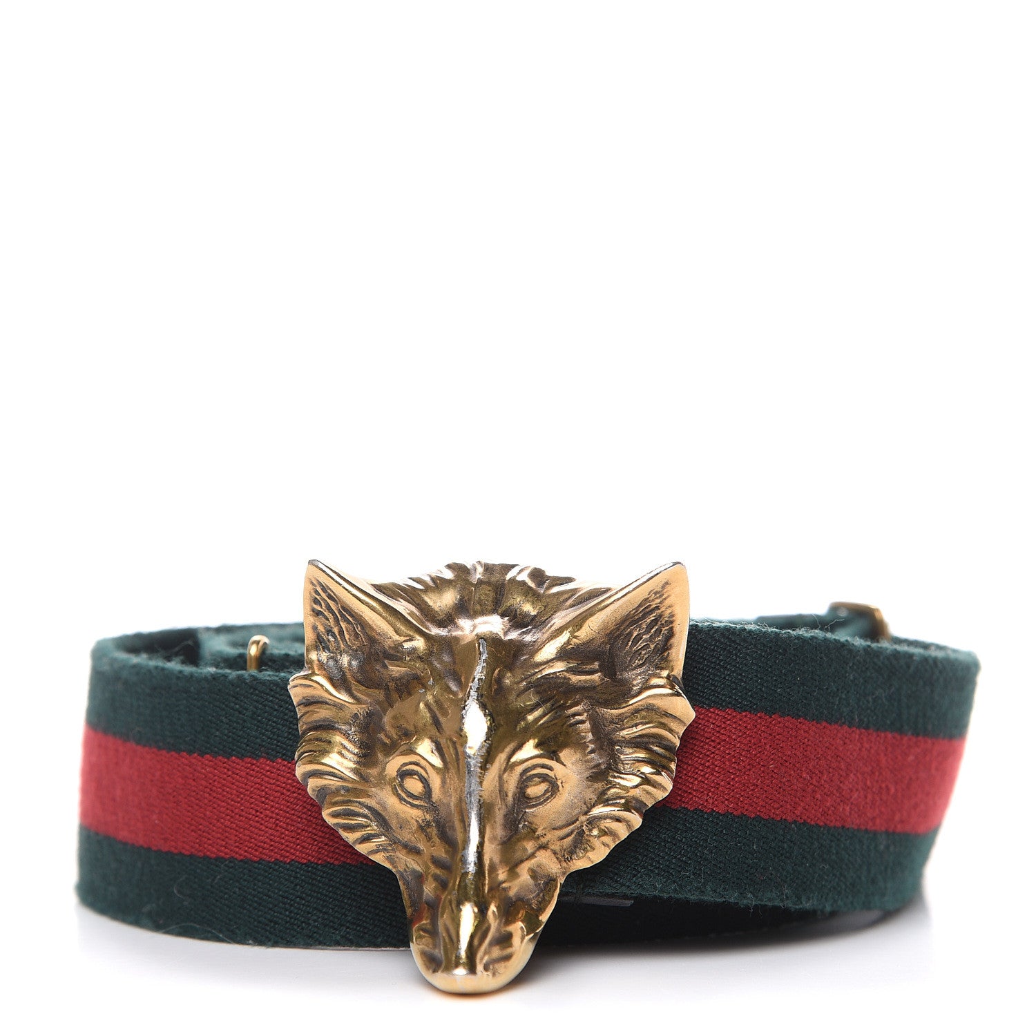Gucci Canvas Web Wolf Belt Green Red 80 32 1 of 7