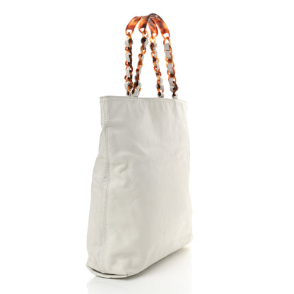 Chanel Lambskin Bekko Chain CC Shopping Tote White 3 of 17