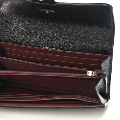 Chanel Caviar Quilted Large Gusset Flap Wallet Black 5 of 12