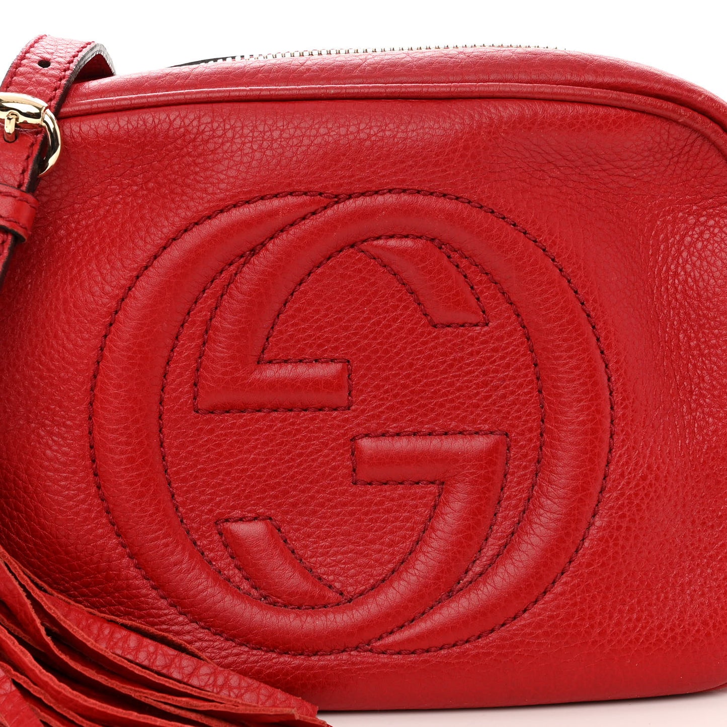 Pebbled Calfskin Small Soho Disco Bag Tabasco Red