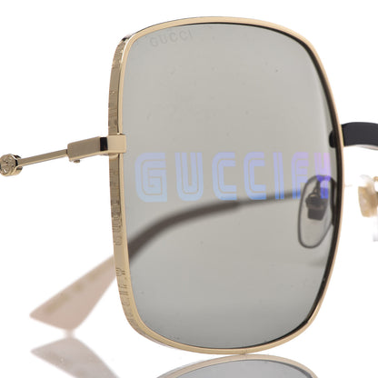 Gucci Metal Rectangular Guccify Frame Sunglasses GG0414S Gold 8 of 9