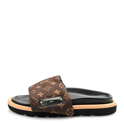 Louis Vuitton Nylon Monogram Pool Pillow Comfort Mule 39 Cacao Brown 1 of 9