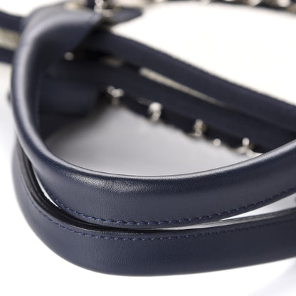 Chanel Woven Straw Raffia Medium Deauville Tote White Navy 11 of 16