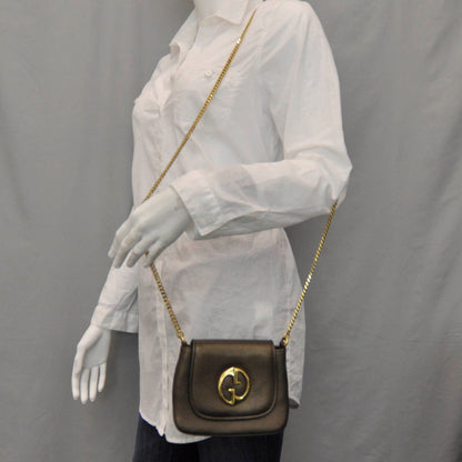 Gucci Metallic Pebbled Calfskin Small 1973 Chain Shoulder Bag Winter Leaf 2 of 7
