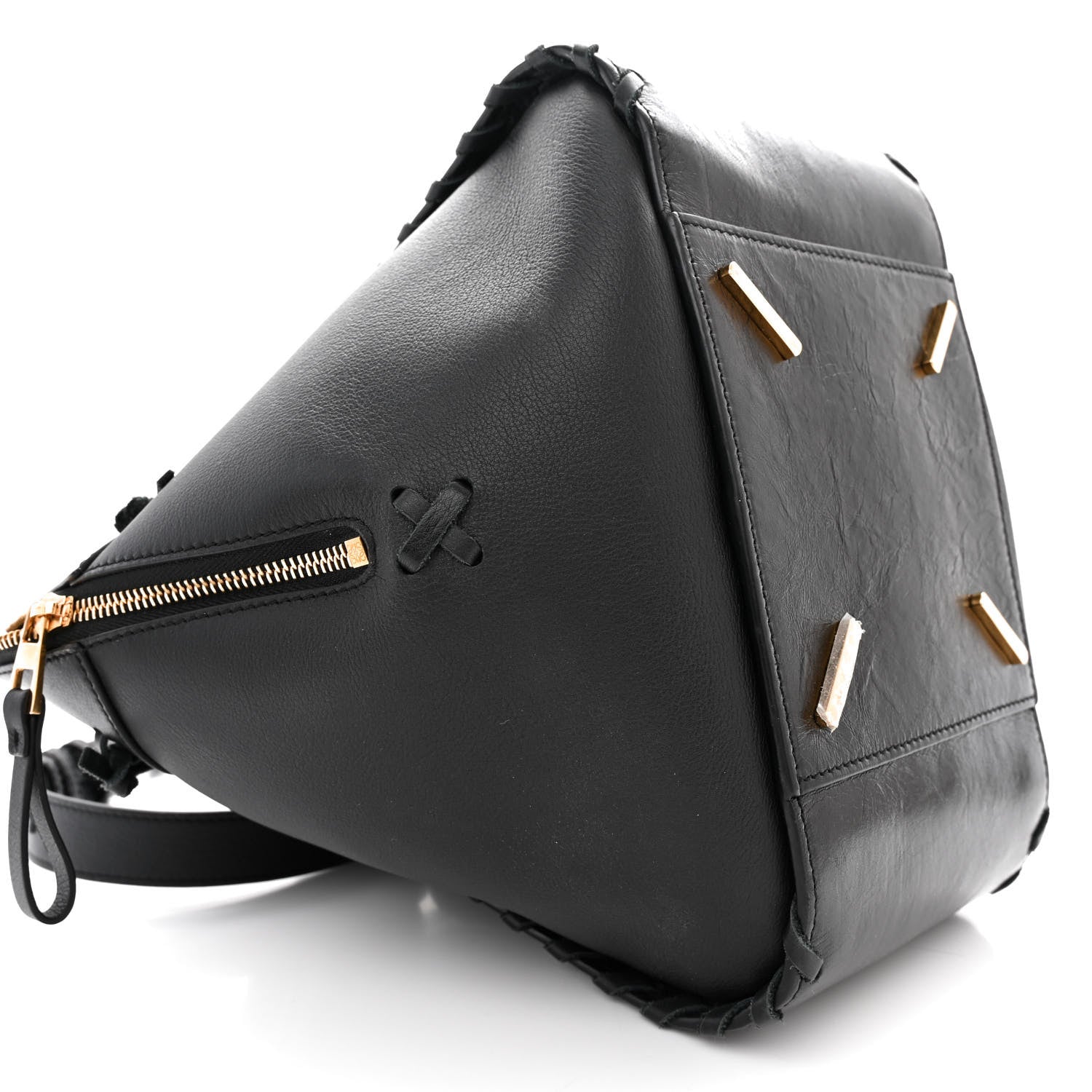 Loewe Calfskin Small Whipstitch Hammock Shoulder Bag Black 9 of 11