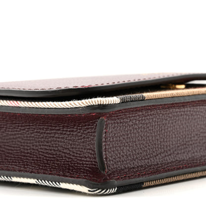 Burberry Grained Calfskin House Check Tartan Mix Hampshire Wallet On Chain Mahogany Red 8 of 9