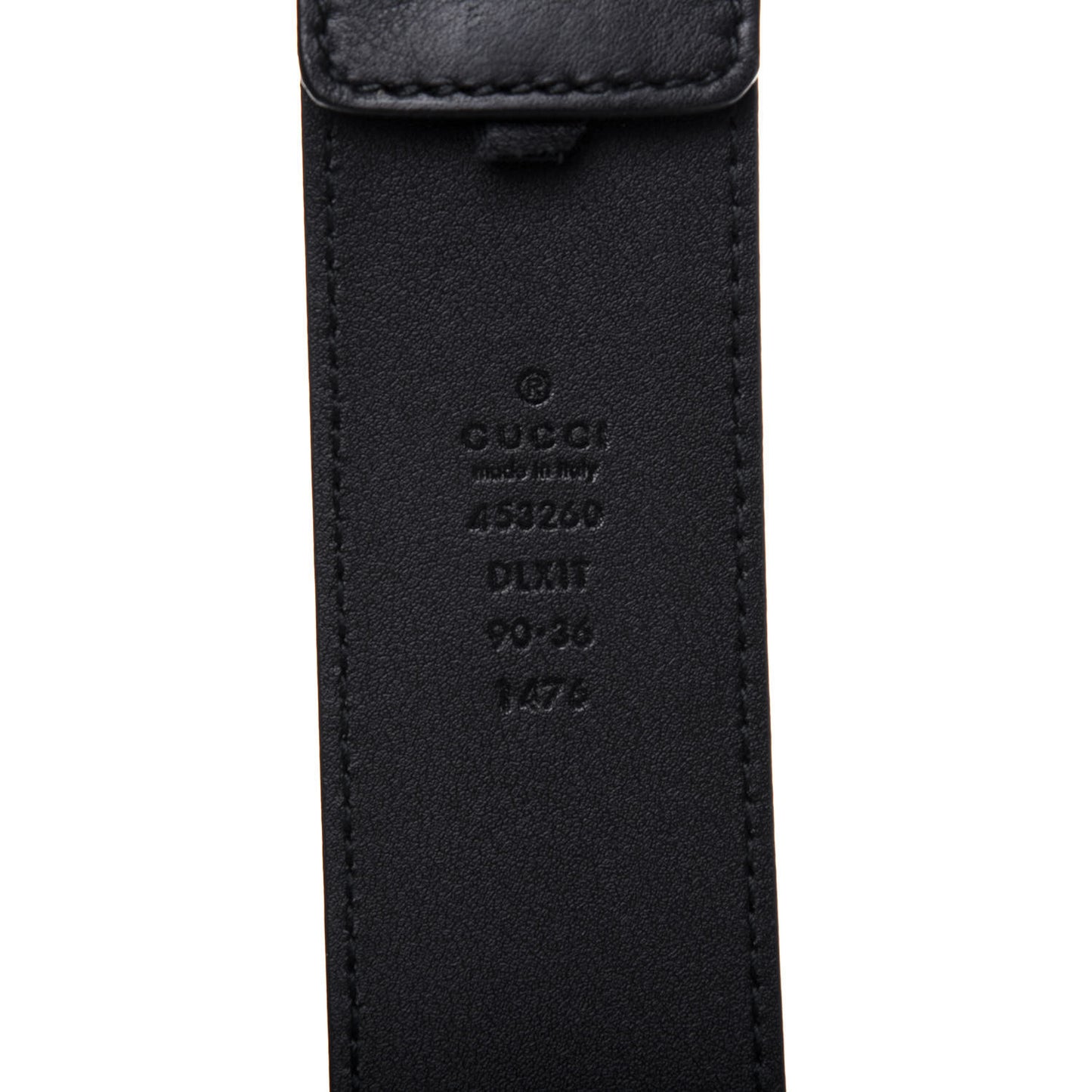 Moon Calfskin Pearl Double G 40mm Belt 90 36 Black Cream