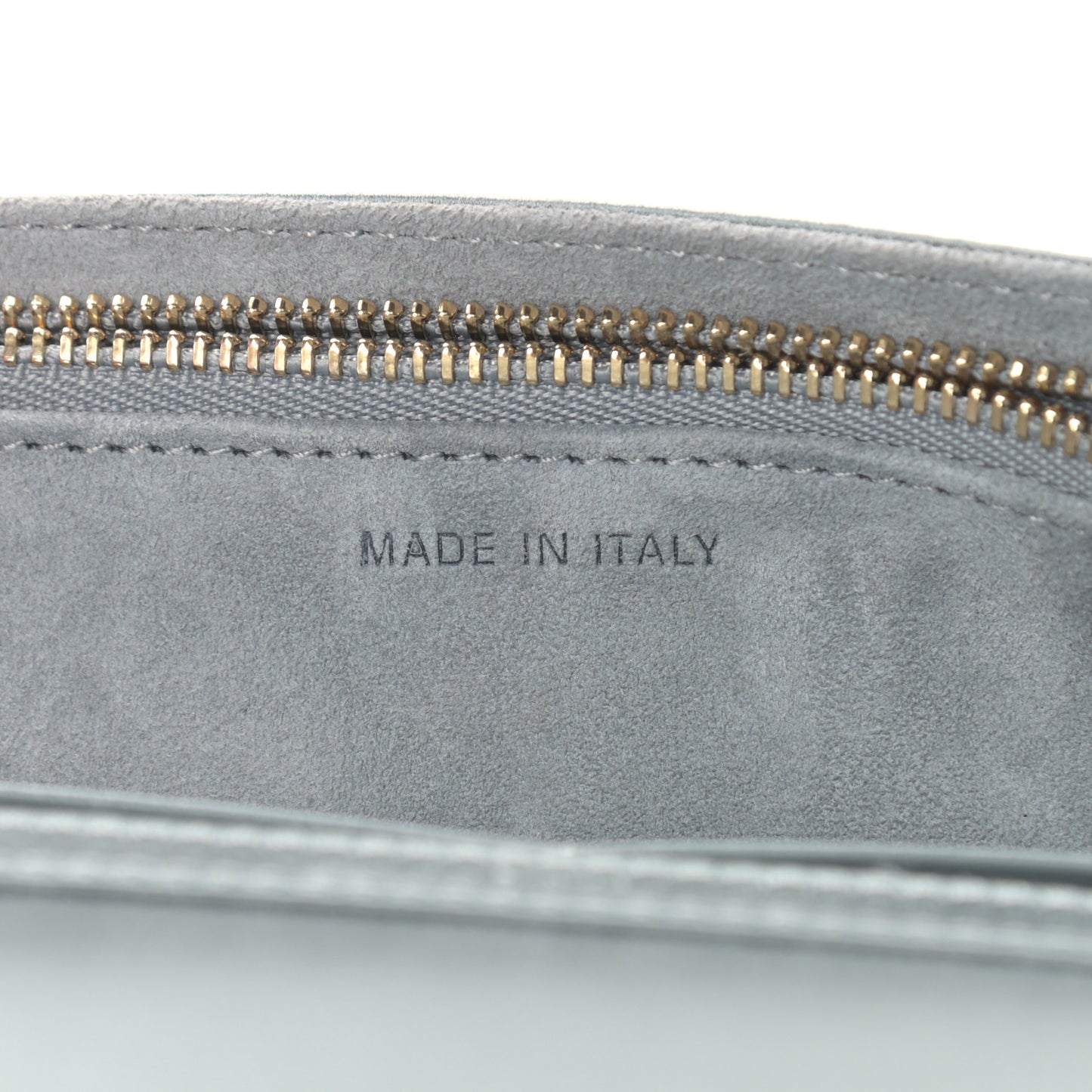 Satin Diorama Wallet on Chain Pouch Blue Gray