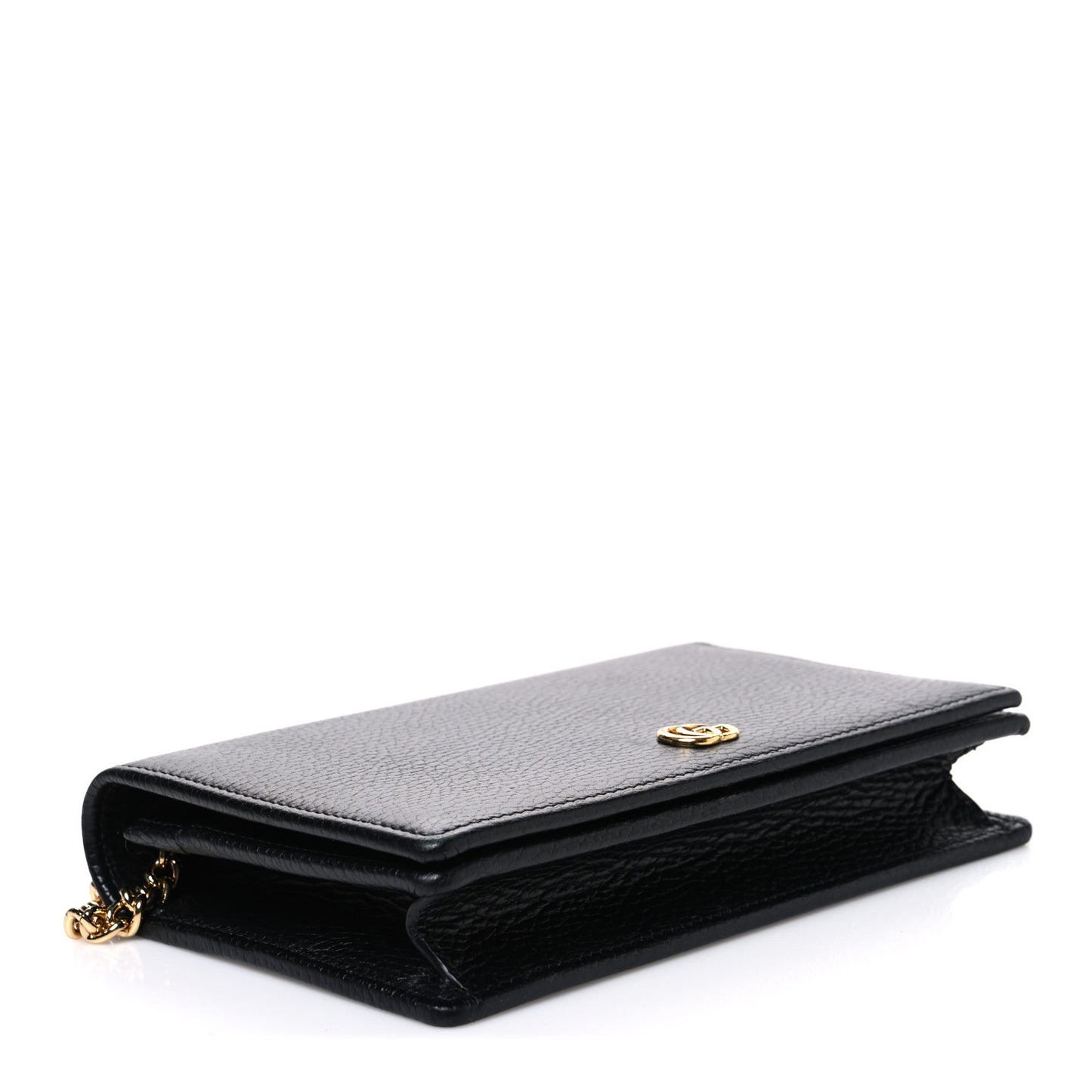 Calfskin Mini GG Marmont Chain Wallet Black