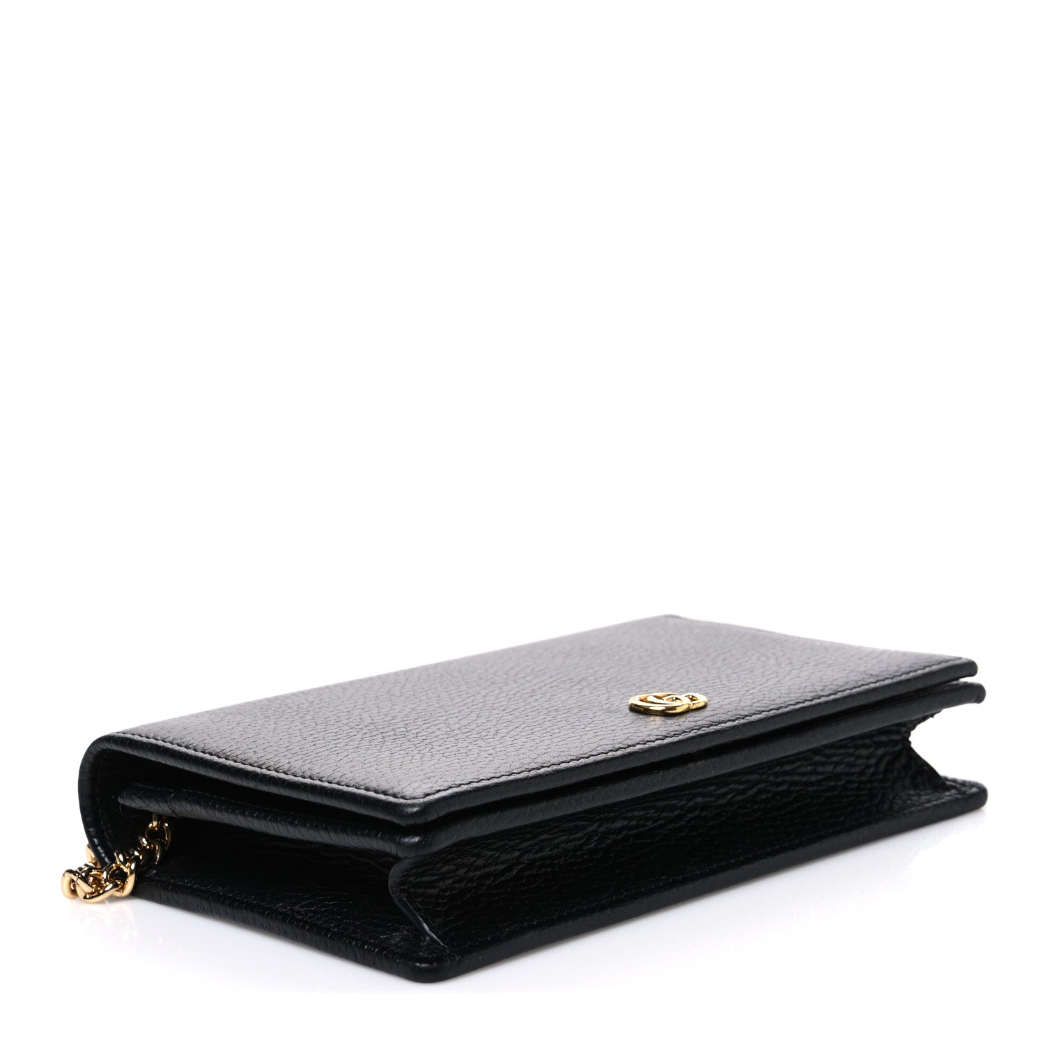 Gucci Calfskin Mini GG Marmont Chain Wallet Black 4 of 9