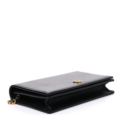 Gucci Calfskin Mini GG Marmont Chain Wallet Black 4 of 9