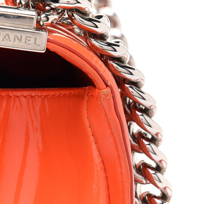Chanel Patent Calfskin Quilted Medium Plexiglass Boy Flap Orange 14 of 15