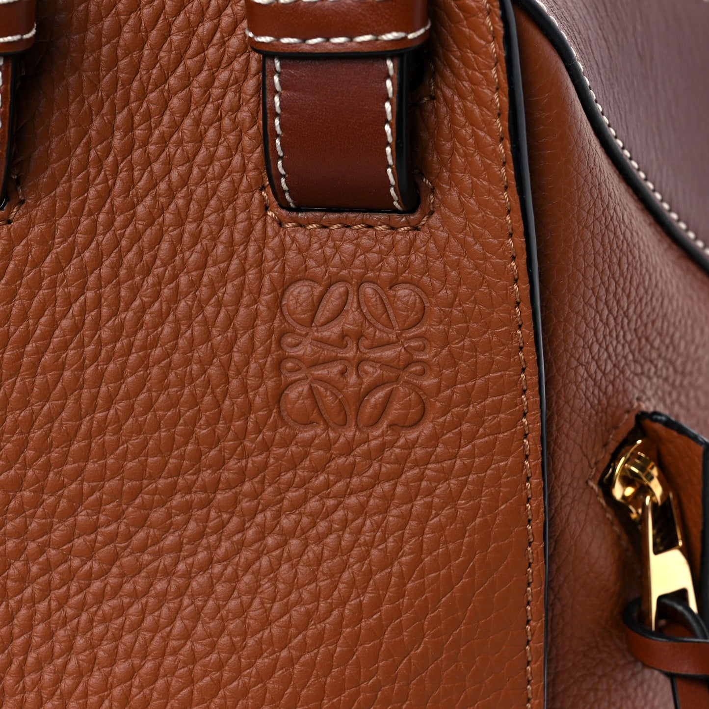 Grained Calfskin Small Hammock Shoulder Bag Tan