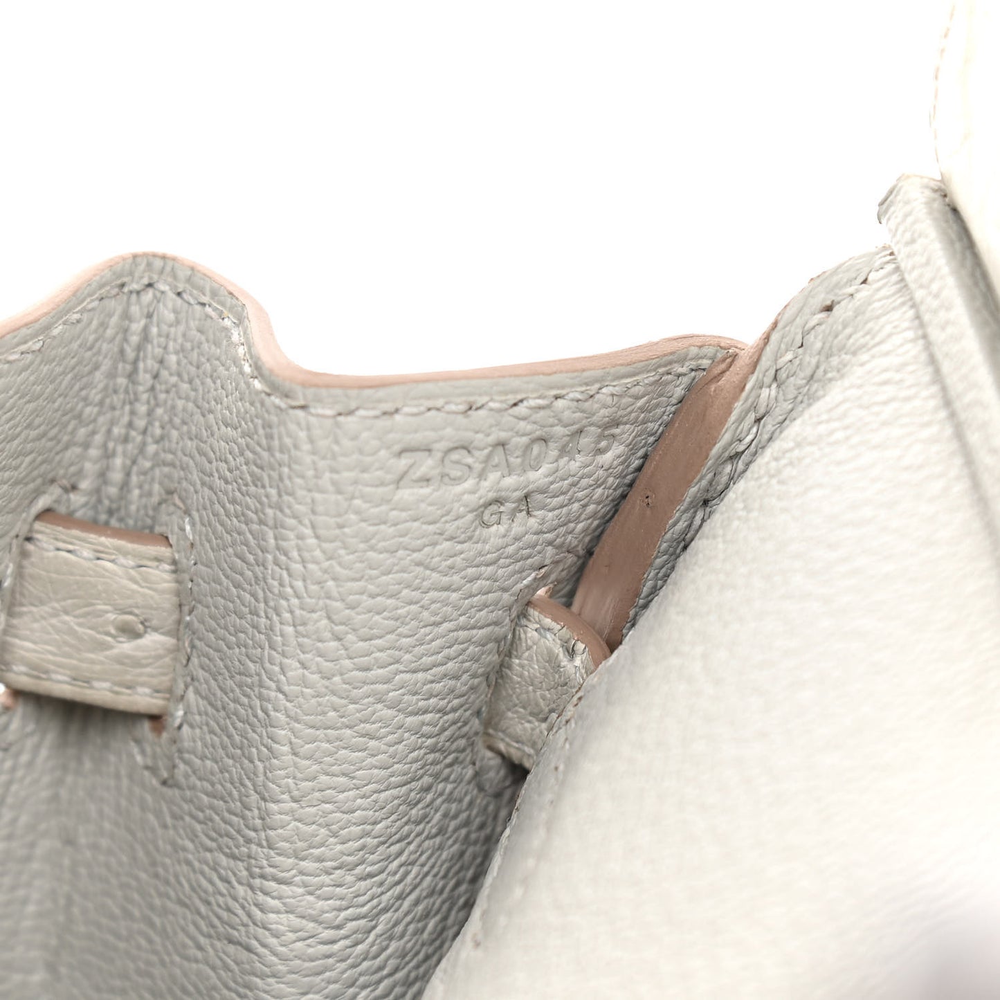 Ostrich Birkin 25 Gris Perle