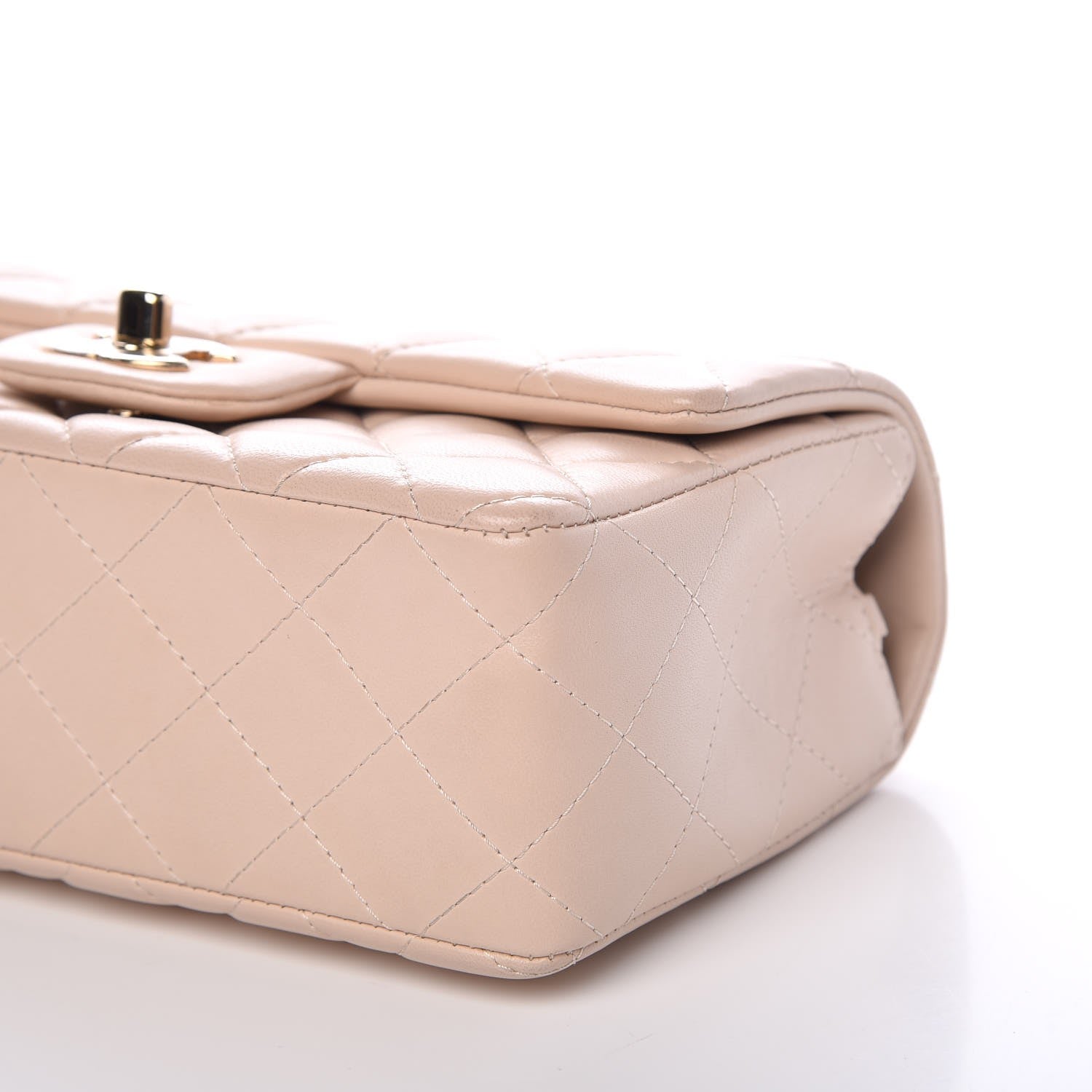 Chanel Lambskin Quilted Mini Rectangular Flap Light Beige 9 of 11
