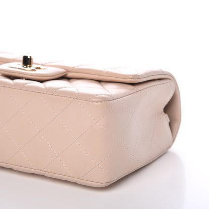 Chanel Lambskin Quilted Mini Rectangular Flap Light Beige 9 of 11