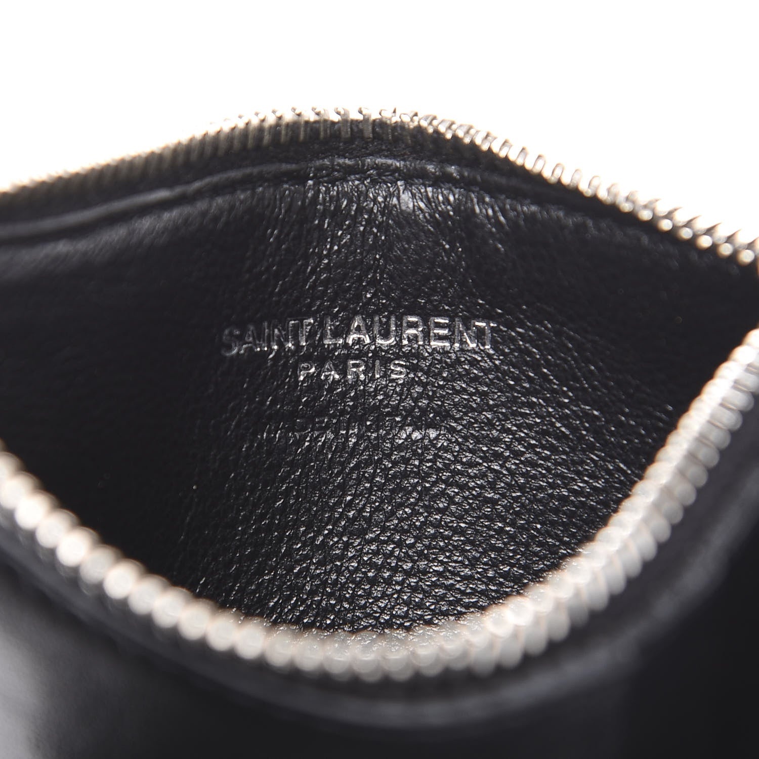 Saint Laurent Calfskin 5 Fragments Logo Zip Pouch Card Holder Black 5 of 7