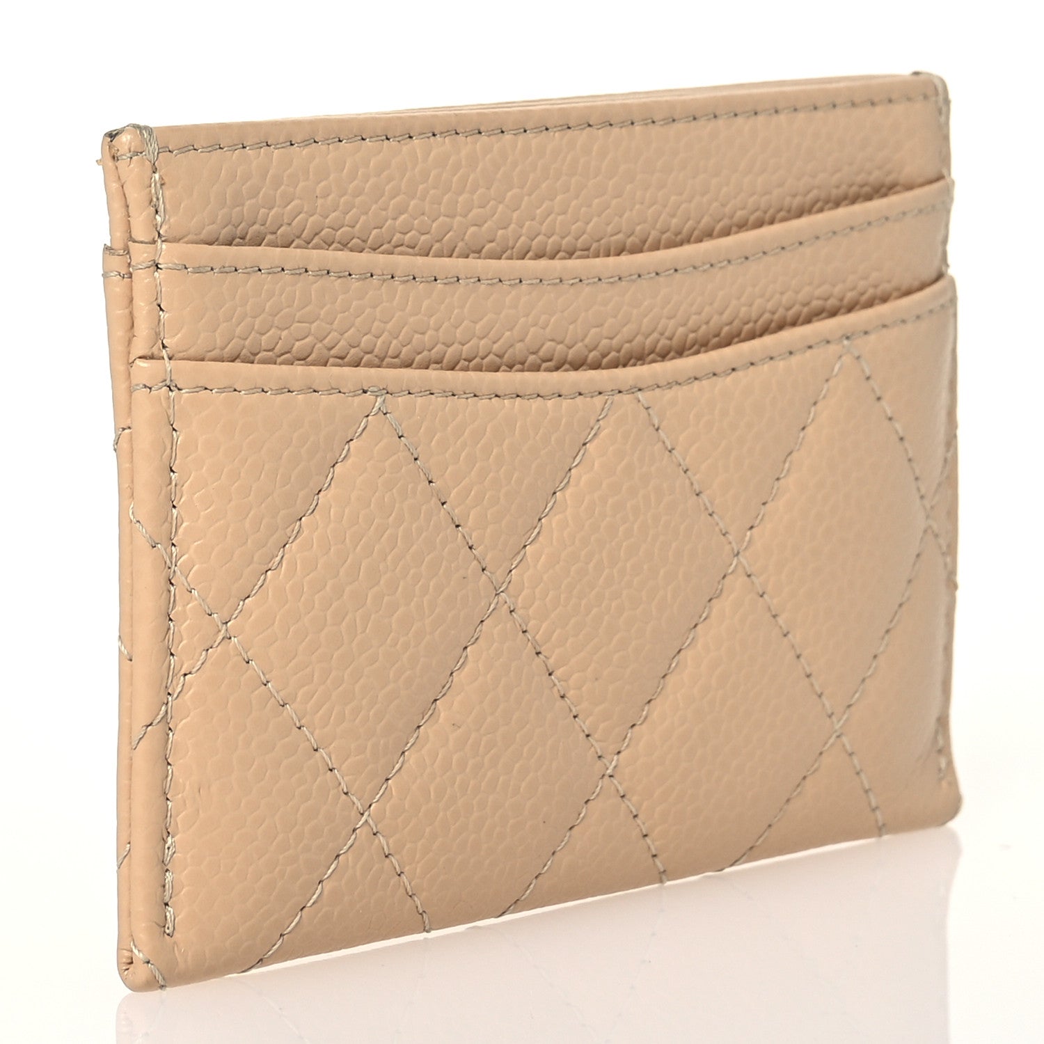 Chanel Caviar Quilted Card Holder Beige 3 of 14