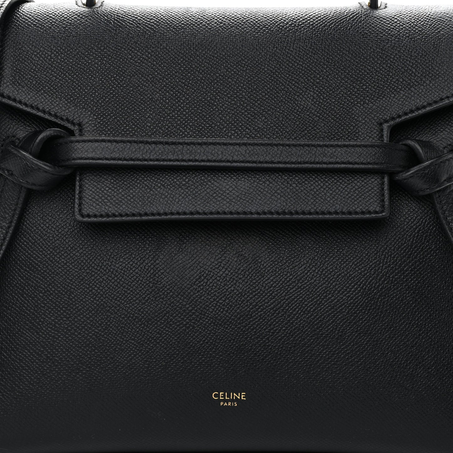 Grained Calfskin Micro Belt Bag Black