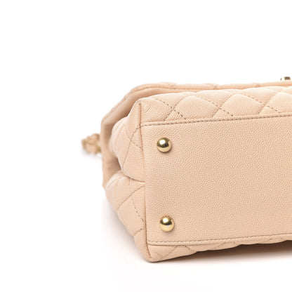 Chanel Caviar Quilted Small Coco Handle Flap Beige 8 of 12