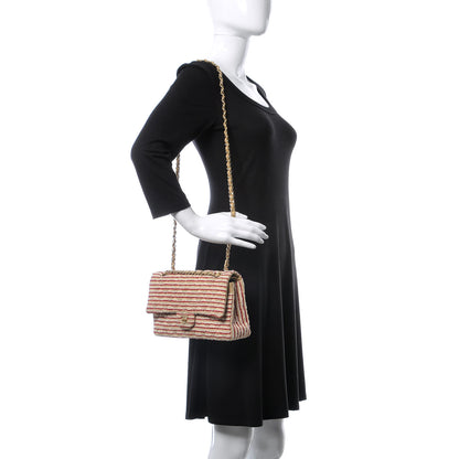 Chanel Jersey Quilted Medium Flap Red White 3 of 10