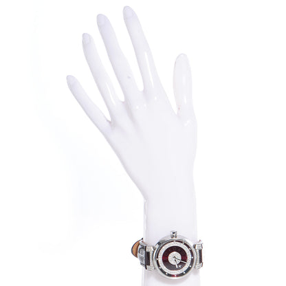 Louis Vuitton Vernis Diamond Tambour Disc Watch L Amarante 2 of 8
