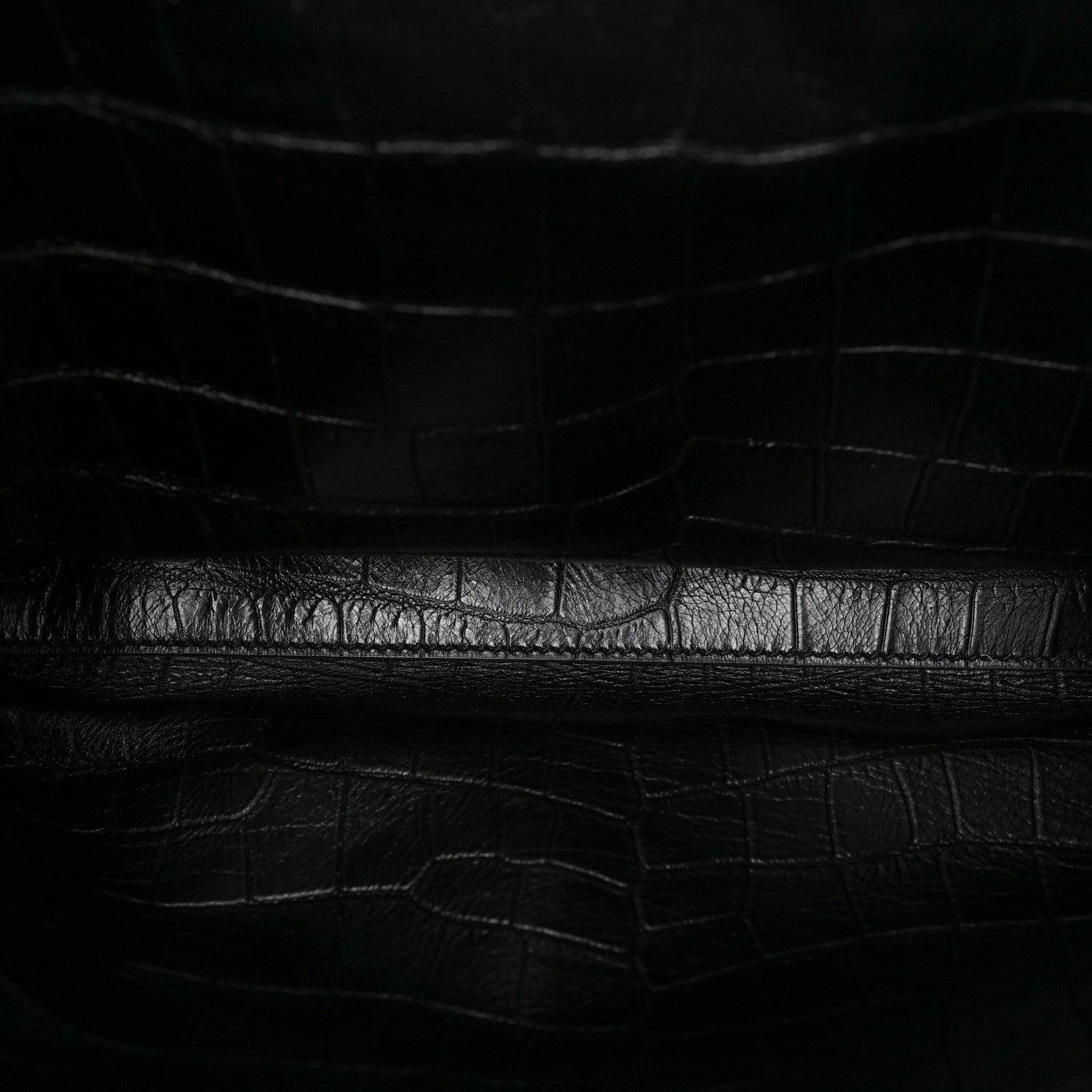 Saint Laurent Calfskin Crocodile Embossed Suede Medium Reversible Monogram Kate Satchel Military Taupe 5 of 7