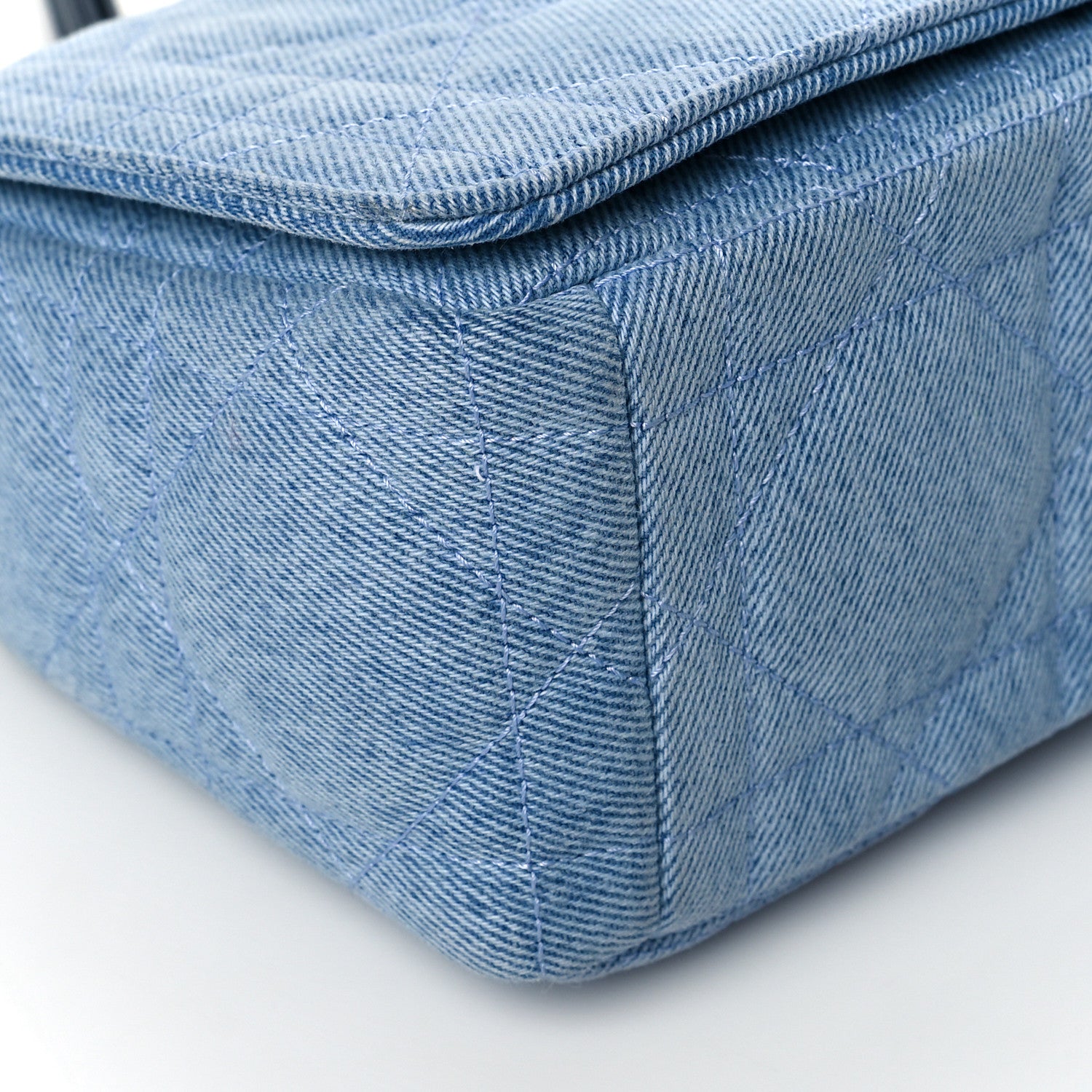 Christian Dior Denim Macrocannage Medium Caro Bag Blue 9 of 10