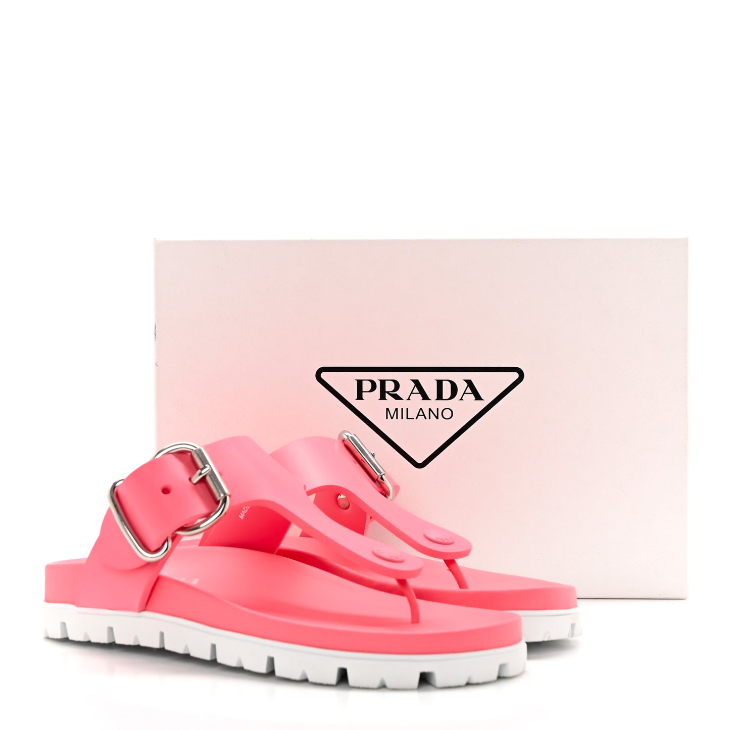 EVA Rubber Buckled Lug Sole 20mm Thong Sandals 38 Begonia