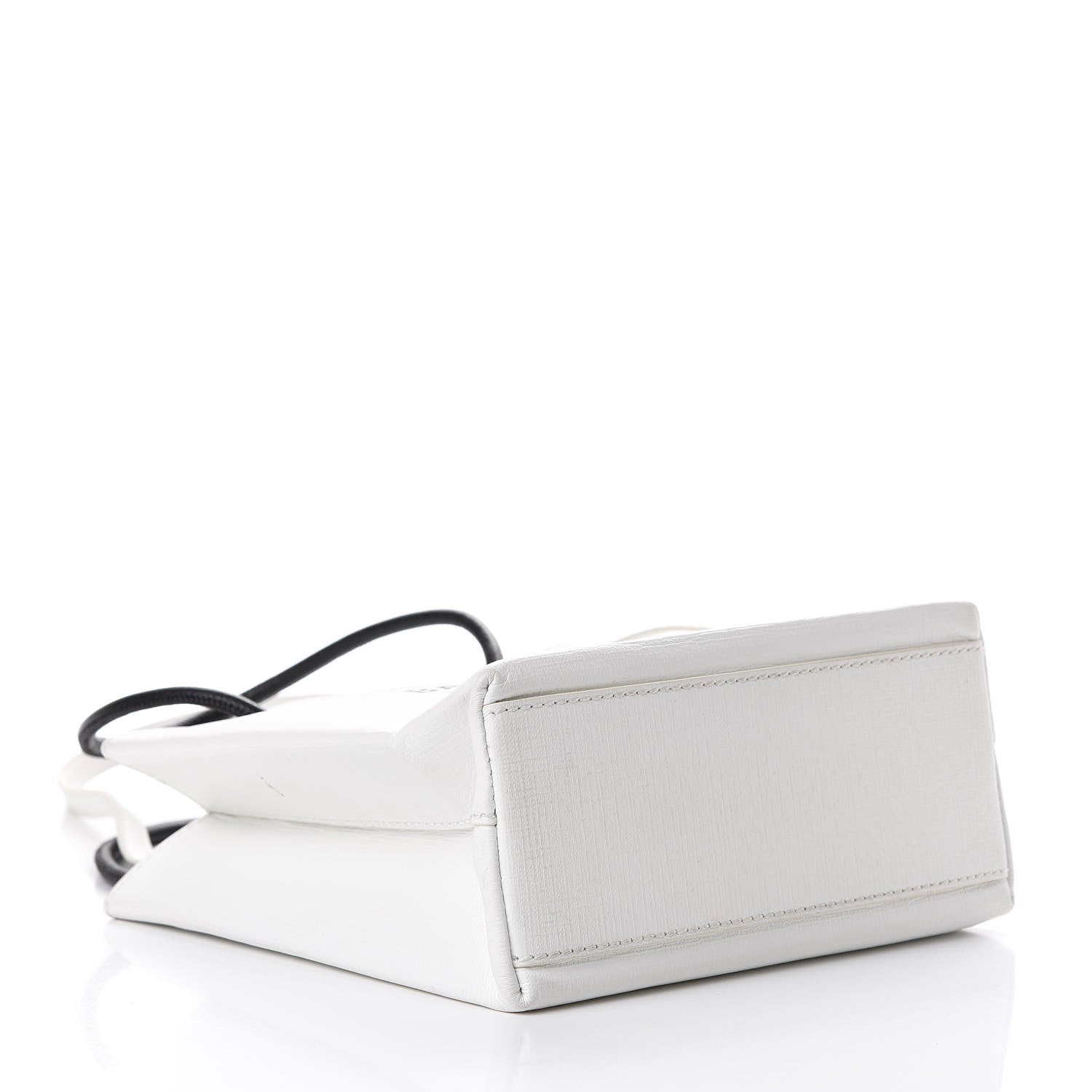 Balenciaga Squared Calfskin Logo Shopping Tote XXS White 4 of 13