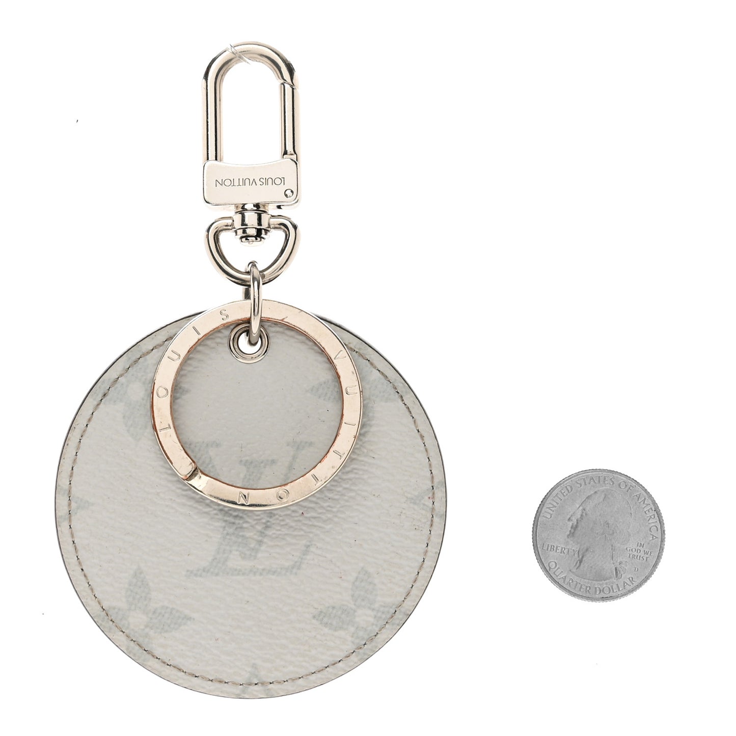 Monogram Porte Cle Logo Bag Charm Key Ring White