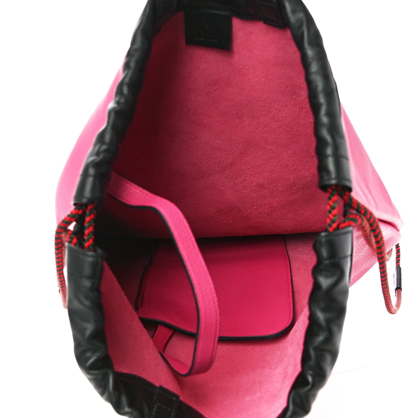 Grained Calfskin Logo Drawstring Backpack Box Pink Green Black