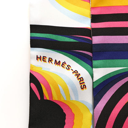 Hermes Silk Brides De Gala Shadow Twilly Black Jaune Multicolor 3 of 4