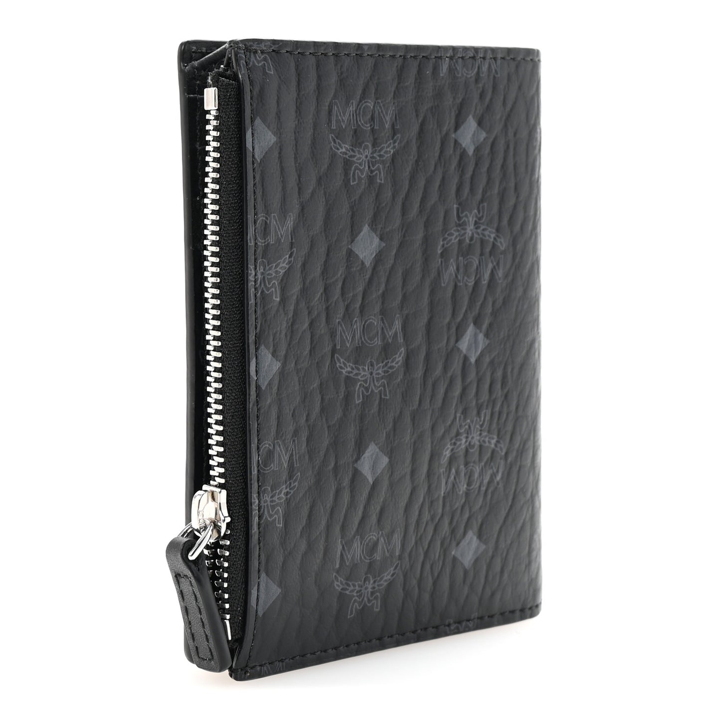 Visetos Mini Bifold Zip Card Wallet Black