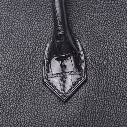 Hermes Taurillon Novillo Shiny Niloticus Crocodile Birkin Touch 25 Black 18 of 42