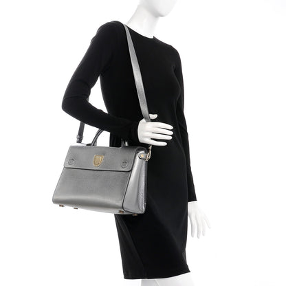 Christian Dior Metallic Grained Calfskin Medium Diorever Flap Silver 2 of 8