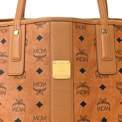 MCM Visetos Medium Liz Reversible Shopper Tote Cognac 7 of 9