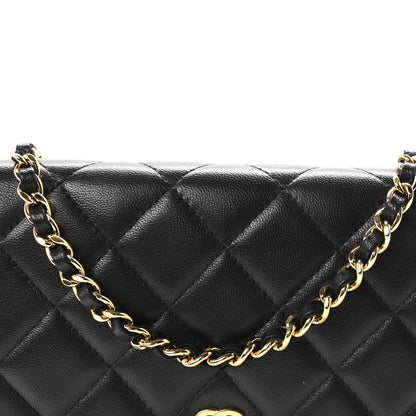 Chanel Lambskin Quilted Wallet On Chain WOC Black 9 of 12