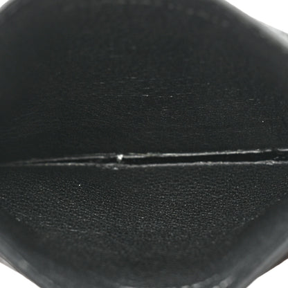 Saint Laurent Grain De Poudre Matelasse Chevron Monochrome Monogram Credit Card Case Black 5 of 11